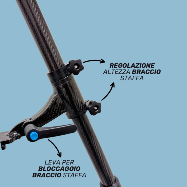 STAFFA TELESCOPICA PER SONDE - VERSIONE CARBON - immagine 4